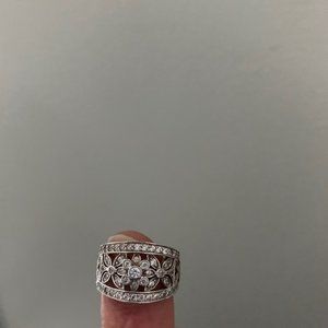 Diamonique 14K White Gold Ring.